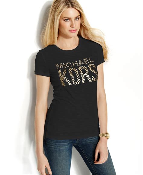 michael kors logo t shirt womens|michael kors black shirt women.